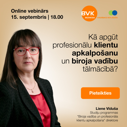 Biroja vadības un klientu apkalpošanas vebināri