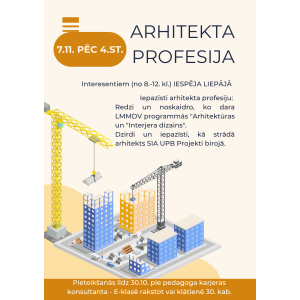 Iepazīsti arhitekta profesiju