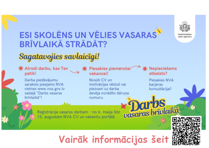 NVA sākas pieteikšanāš skolēnu vasaras nodarbinātībai