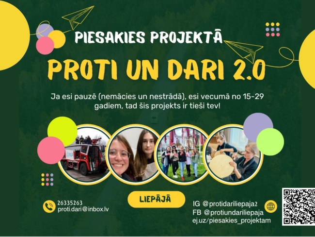 Jaunatnes starptautisko programmu aģentūras (JSPA) projekts “PROTI un DARI 2.0”